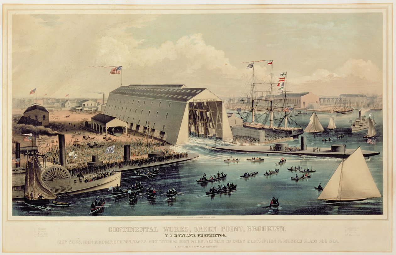 Plakatwerbung für Continental Works, Greenpoint Brooklyn, veröffentlicht von Endicott & Co. von American School