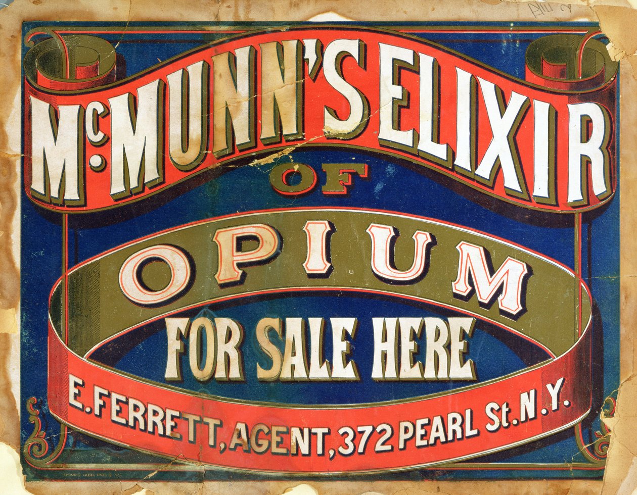Plakat für McMunns Elixier aus Opium von American School