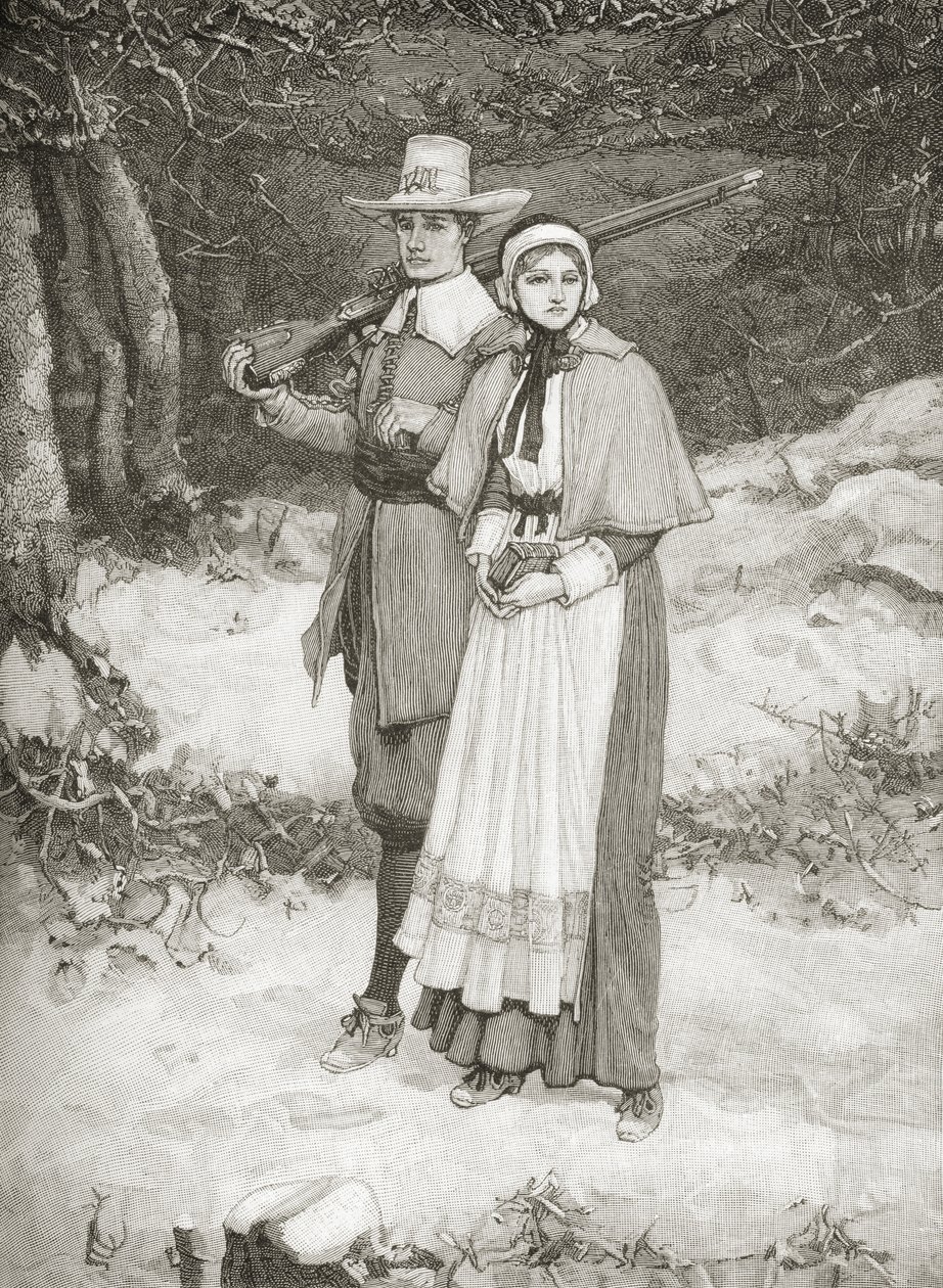Puritaner auf dem Weg zur Kirche, aus 