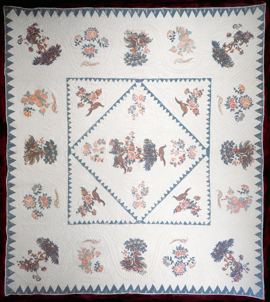 Quilt in Broderie Perse, ca. 1800 von American School