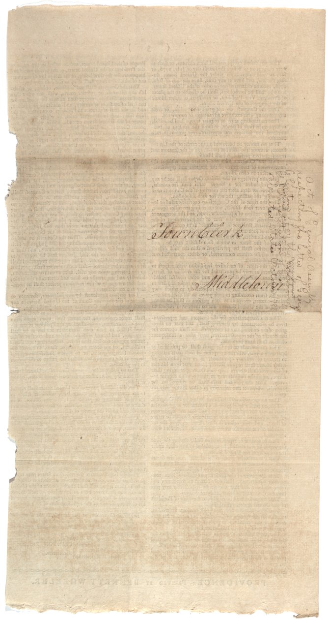 Resolutionen zur Drucklegung des NYS-Vorschlags für Verfassungsänderungen, Oktober 1788 von American School