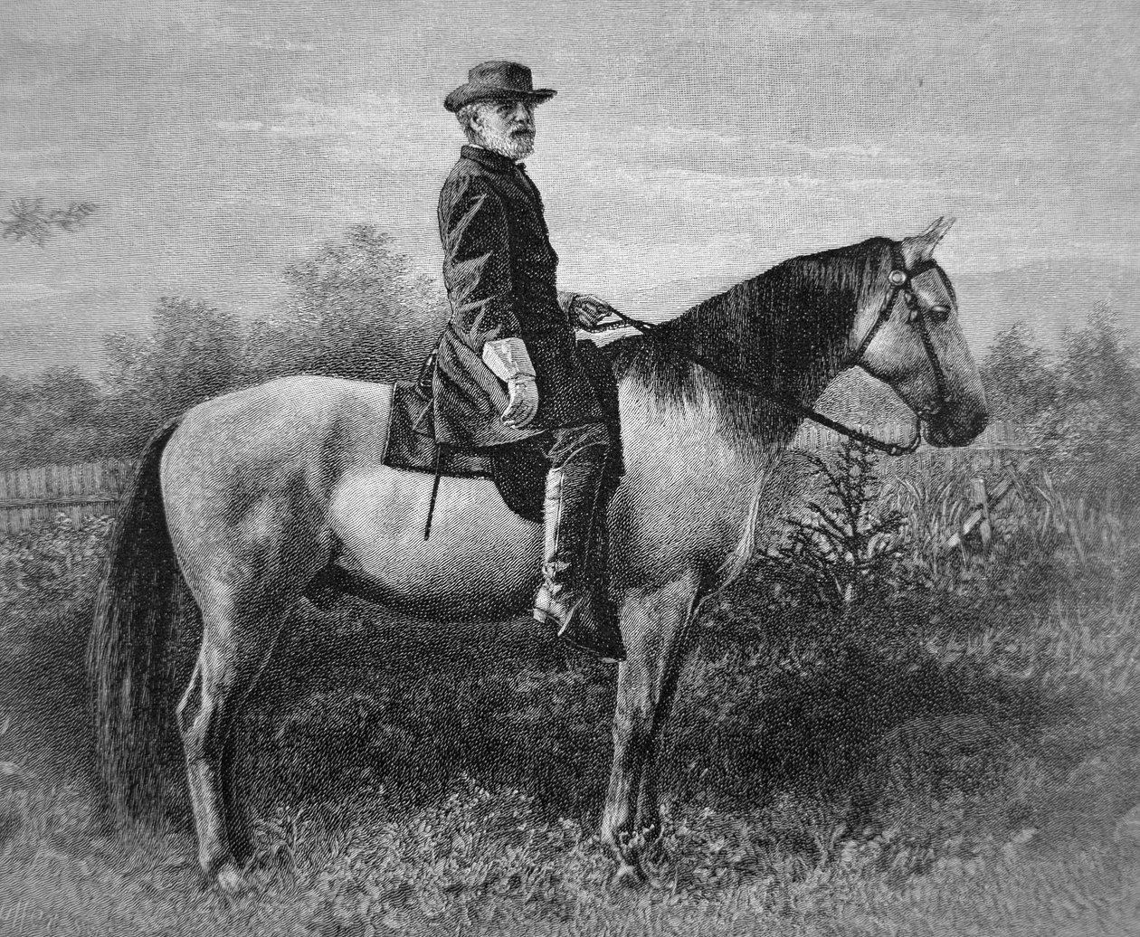Robert E. Lee (1807-70) auf seinem Kriegspferd 