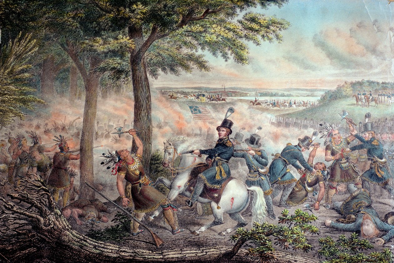 Die Schlacht am Thames in 1813 von American School