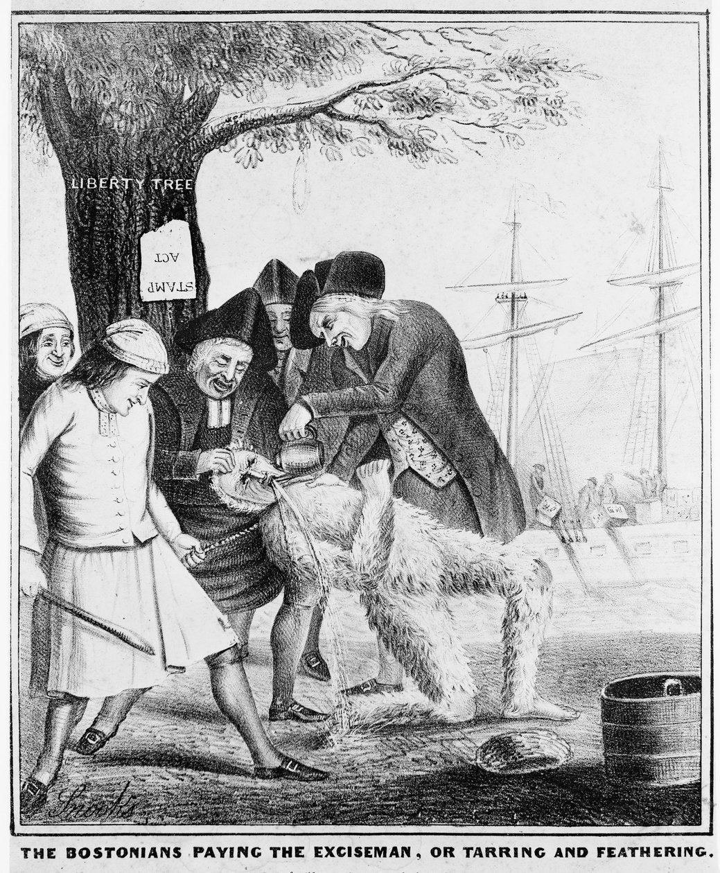 Die Bostoner zahlen den Steuereinnehmer, oder Teeren und Federn von American School