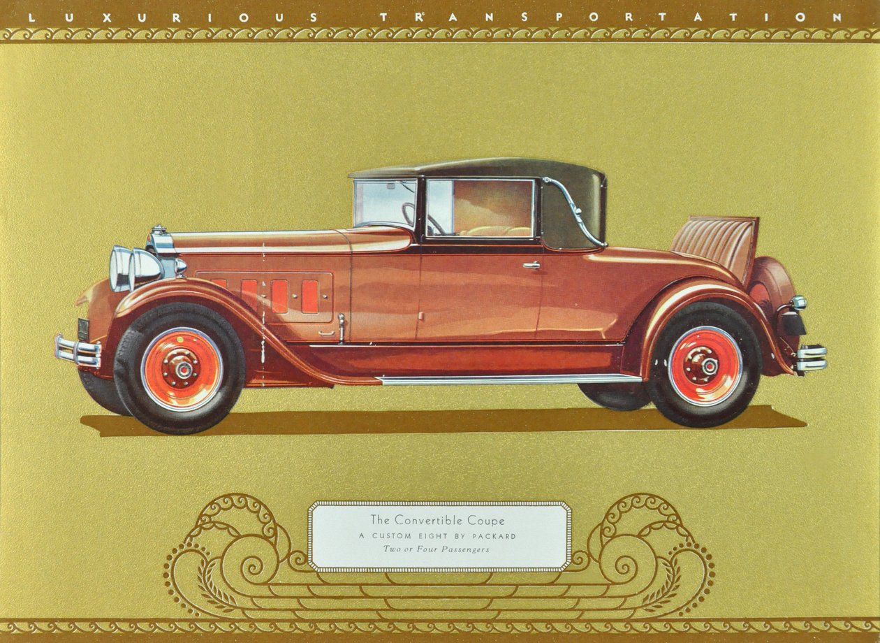Das Cabriolet Coupe, Ein Custom Eight von Packard, veröffentlicht 1930 von American School