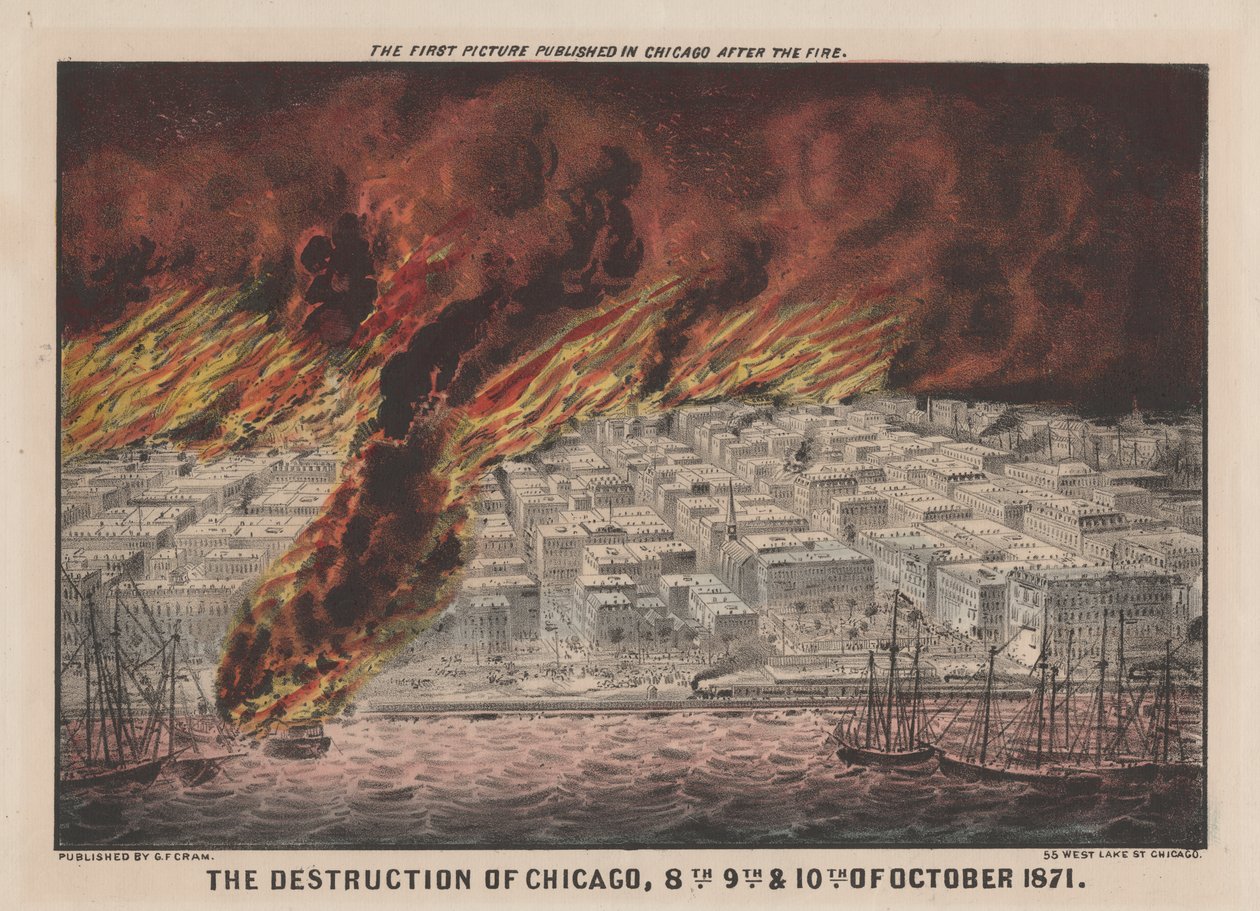 Die Zerstörung von Chicago, 8., 9. und 10. Oktober 1871 von American School