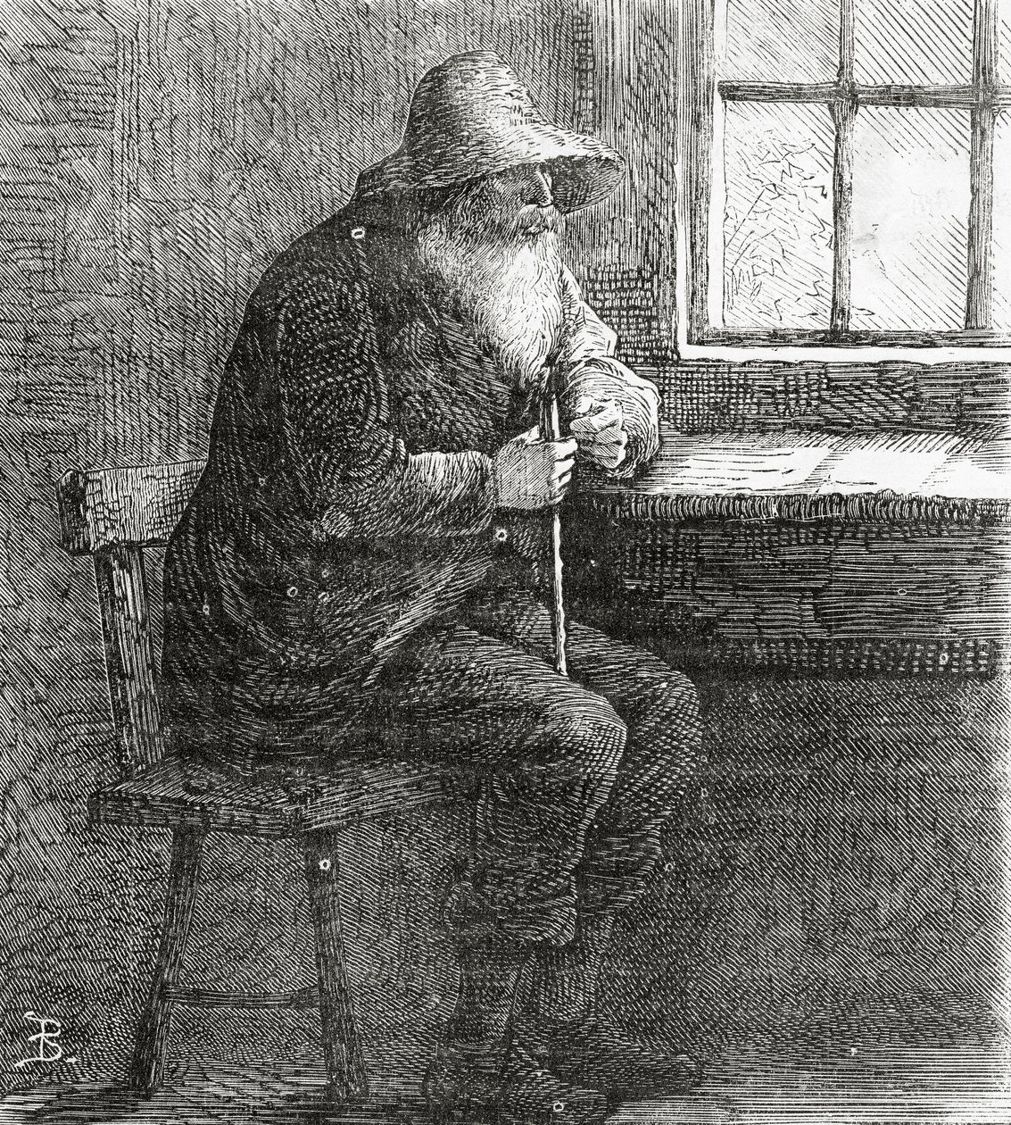 Der Patriarch, Illustration für eine Feature-Story, A Community of Outcasts, aus Appletons Journal von American School