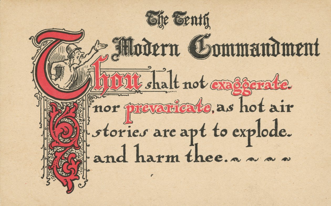 Das zehnte moderne Gebot (Farblithografie) von American School