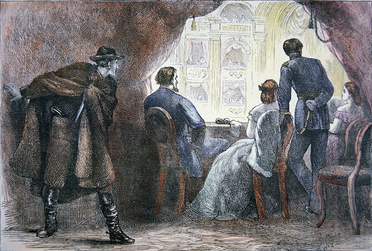 Die Ermordung von Abraham Lincoln (1809-65) in der Loge im Ford