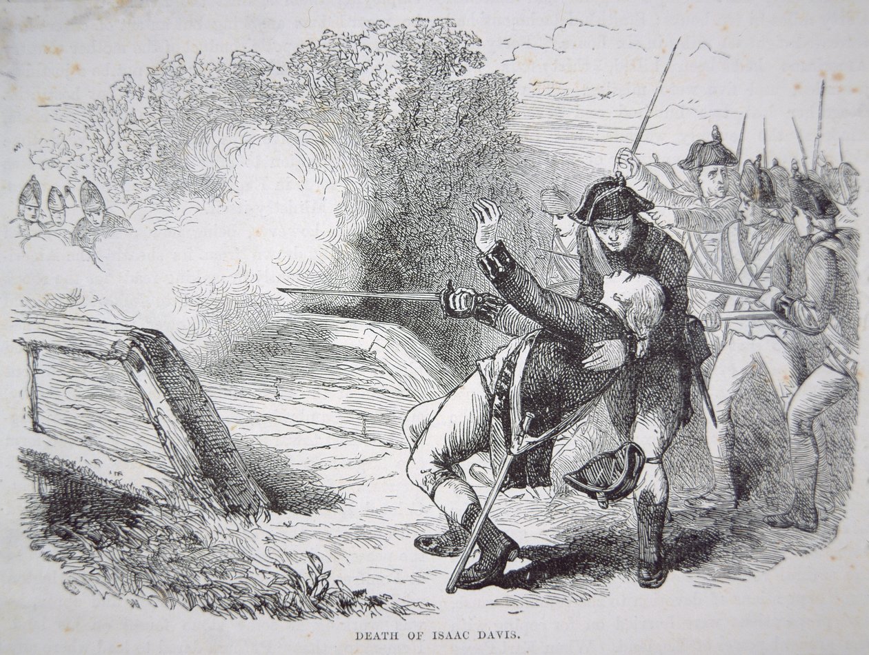 Der Tod von Isaac Davis an der Concord Bridge von American School