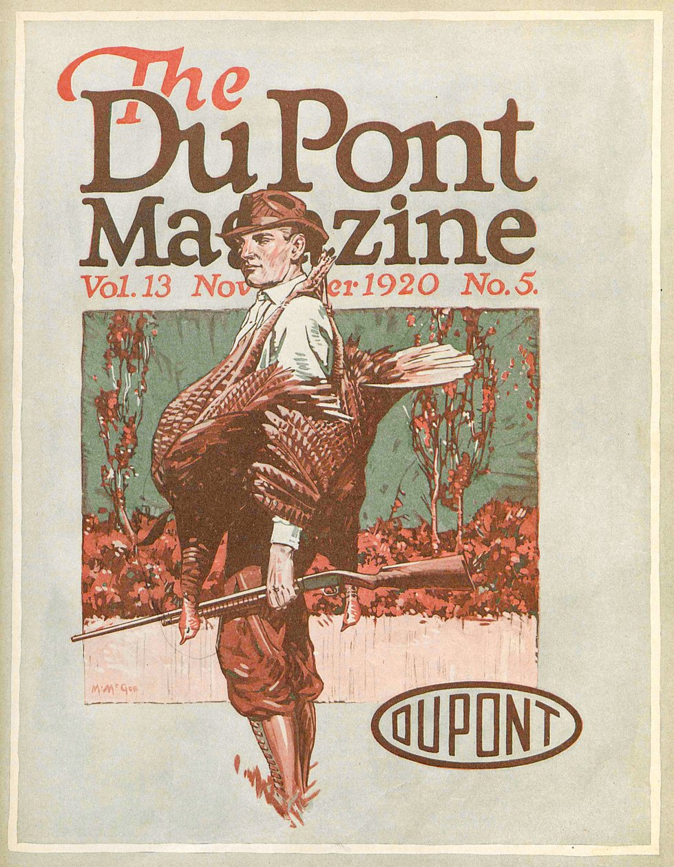 Truthahnjäger, Titelseite des DuPont Magazins, November 1920 von American School
