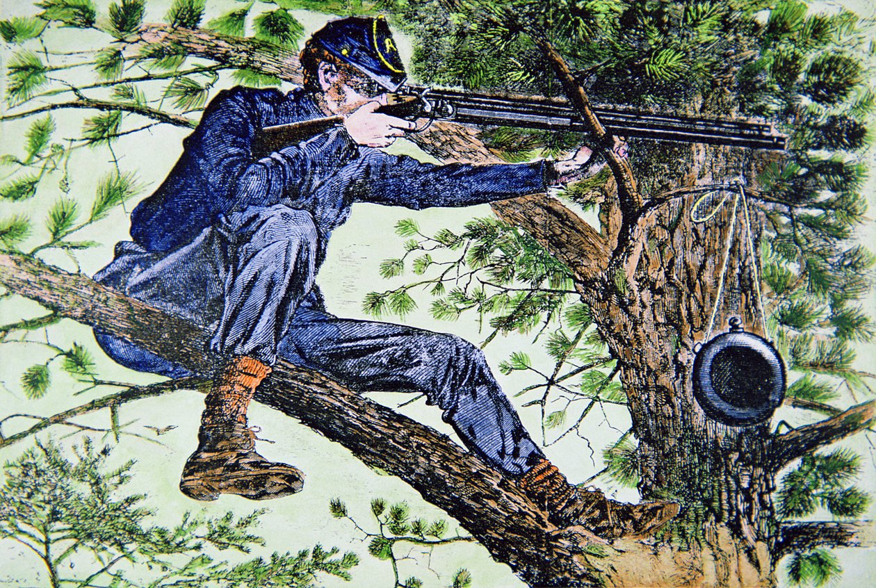 Scharfschütze der Unionsarmee mit Teleskopvisier von American School