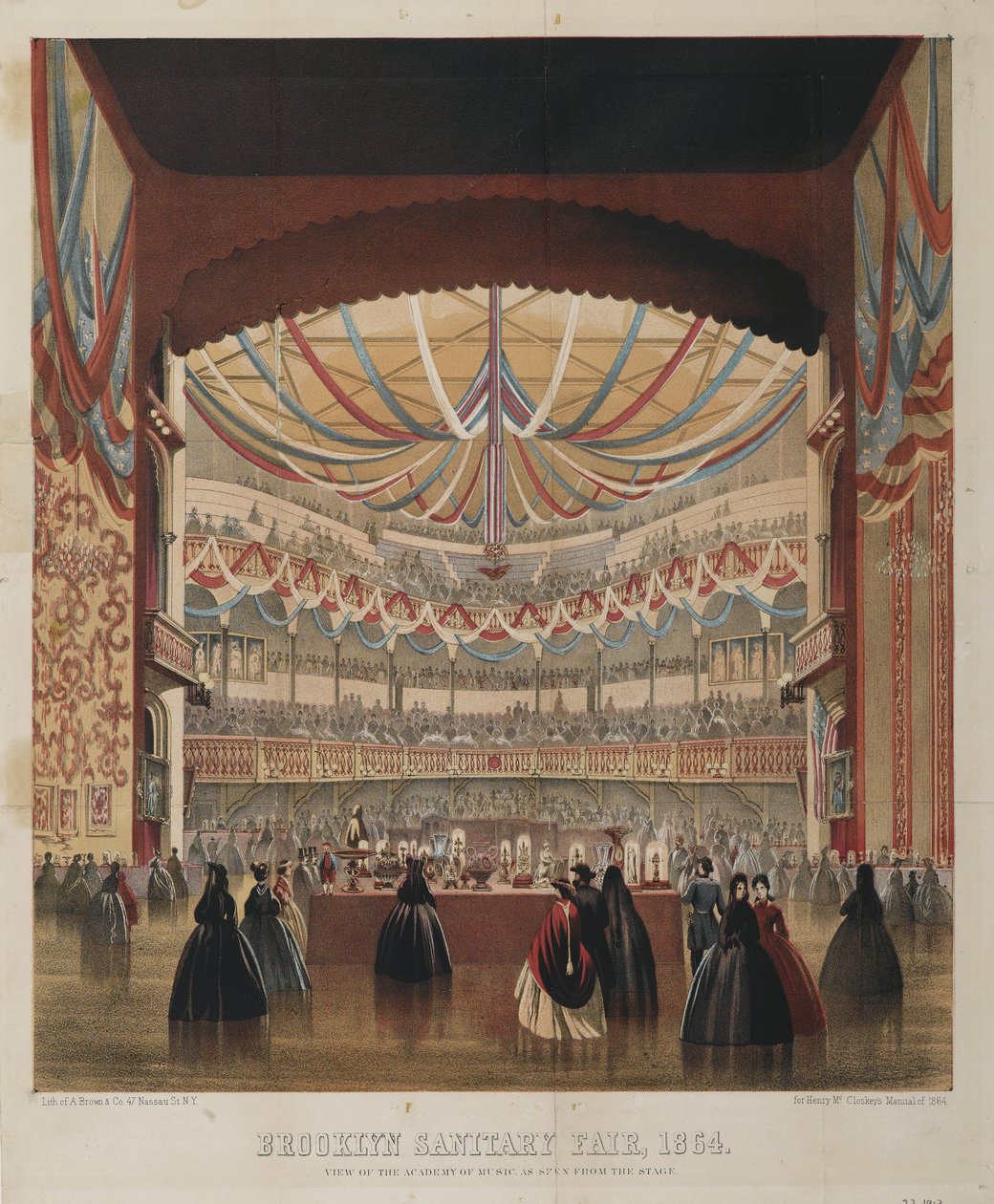 Ansicht der Academy of Music von der Bühne aus, Brooklyn Sanitary Fair, 1864 von American School