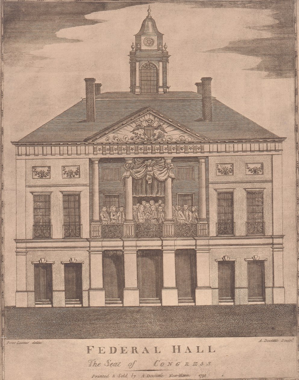 Federal Hall, der Sitz des Kongresses von Amos Doolittle