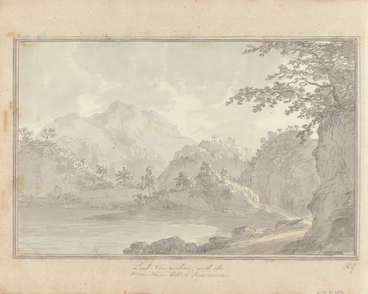 Ansichten in England, Schottland und Wales: Tour in Schottland; Loch van-a-char, mit dem Berg namens Benvenue von Amos Green