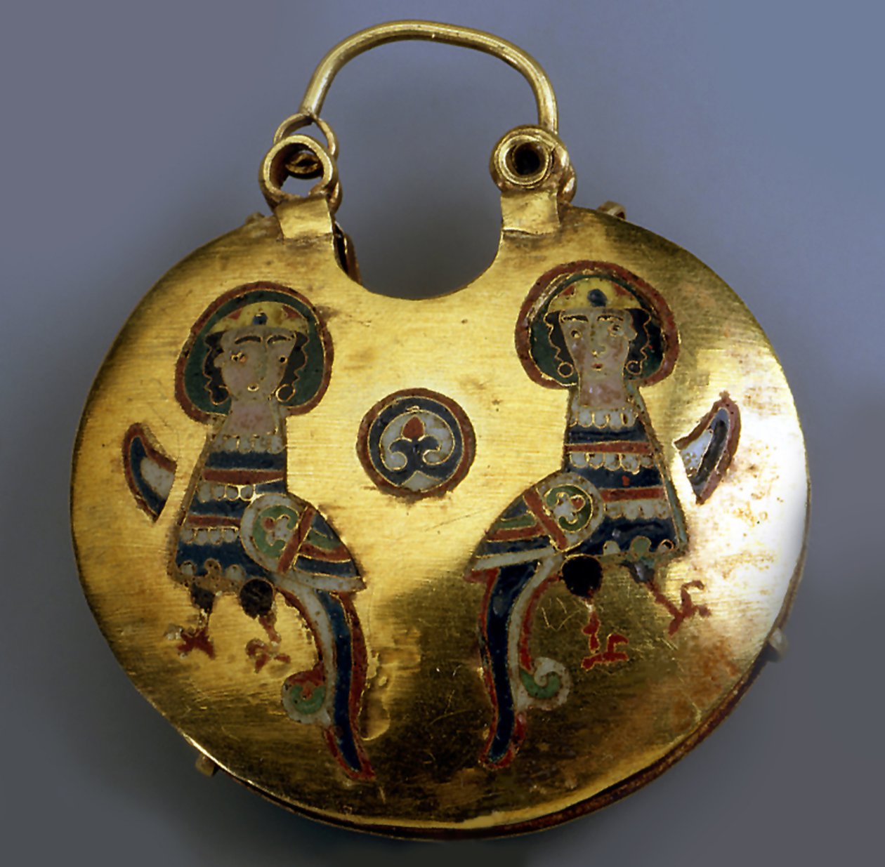 Goldenes Anhänger-Kolt mit den Sirin-Vögeln von Ancient Russian Art