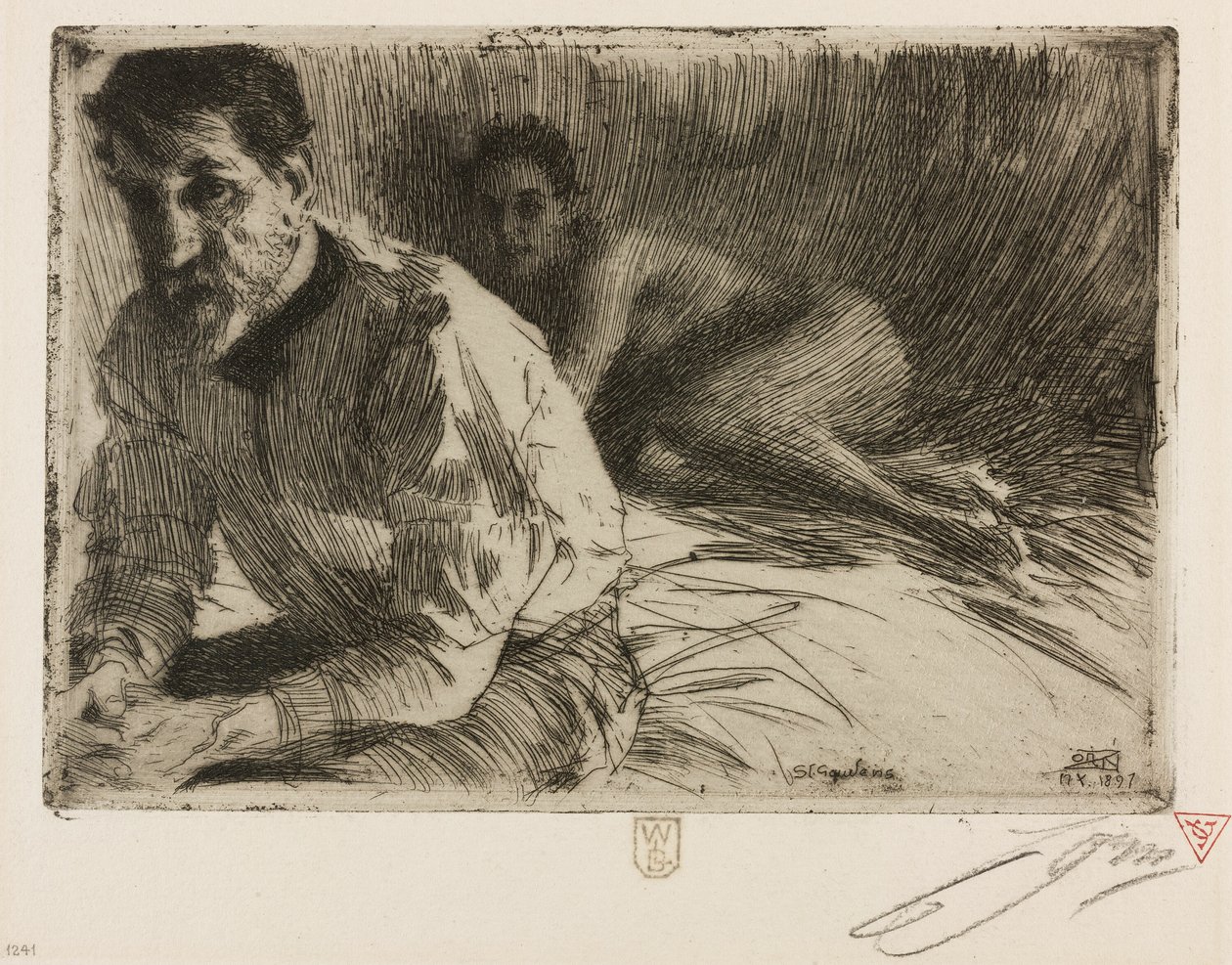 Augustus Saint Gaudens II (Saint Gaudens und sein Modell) von Anders Leonard Zorn