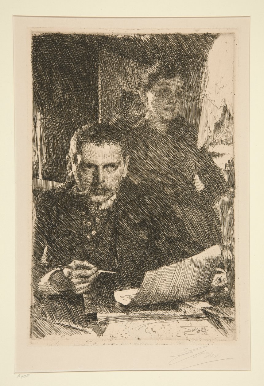 Porträt des Künstlers und seiner Frau von Anders Leonard Zorn
