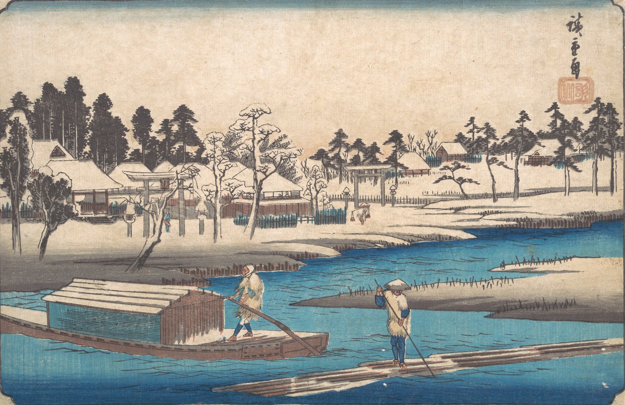 Klärendes Wetter nach Schnee in Massaki von Ando Hiroshige