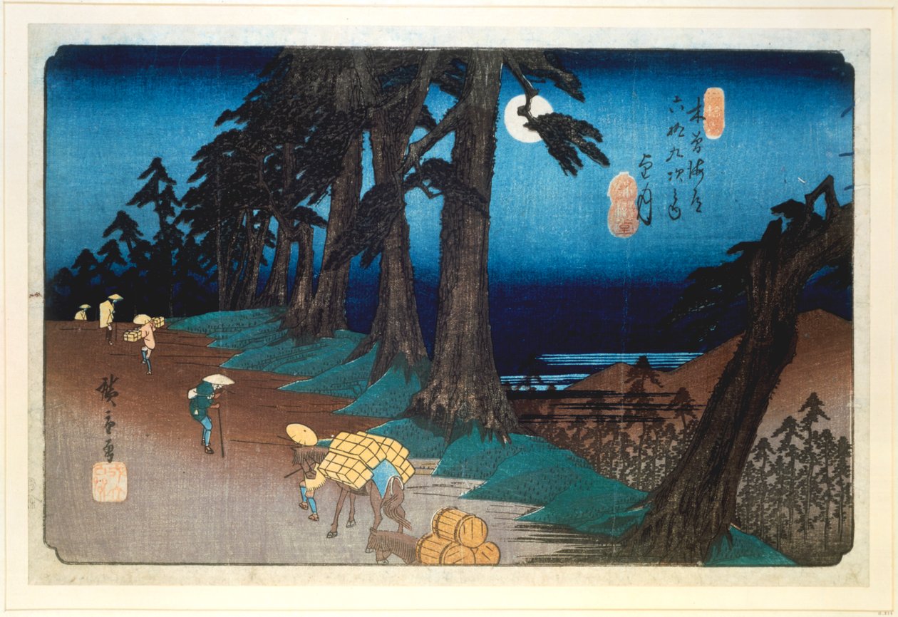 Vollmond in Mochizuki, aus 69 Stationen von Kisokaido, 1832 von Ando Hiroshige