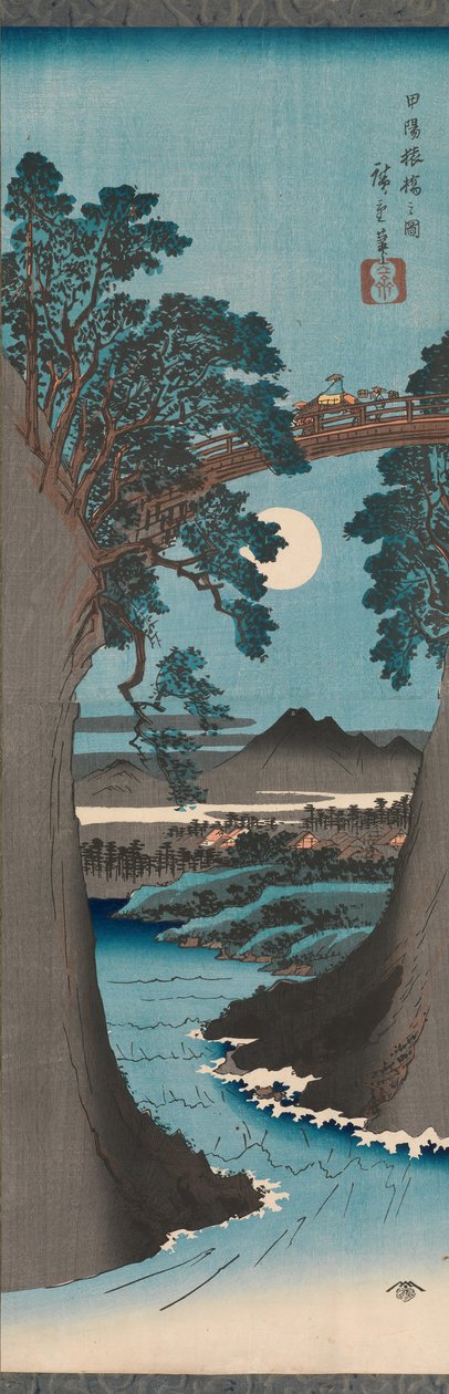 Die Affenbrücke in der Provinz Kai Koyo Saruhashi no zu, ca. 1841-42 von Ando Hiroshige