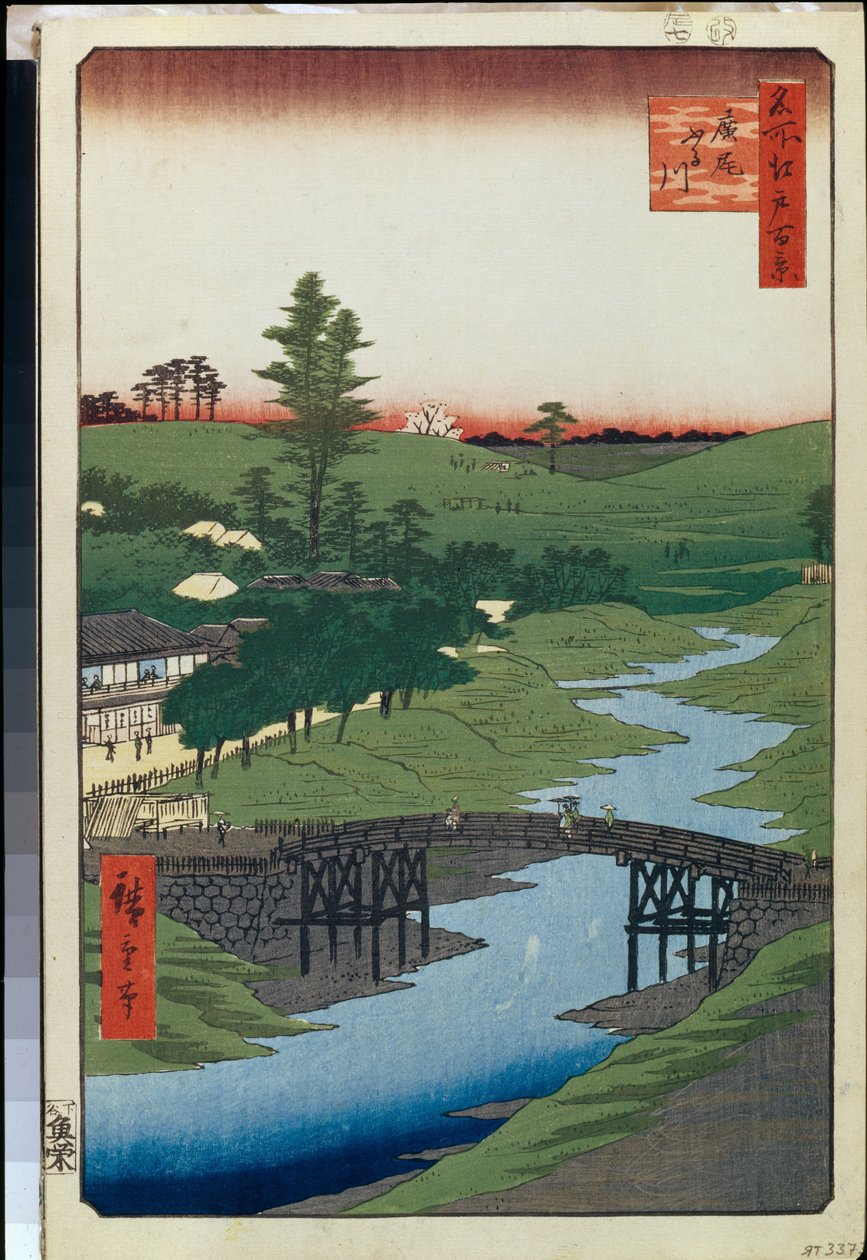 Hundert berühmte Ansichten von Edo: Hiroo am Furukawa-Fluss von Ando or Utagawa Hiroshige