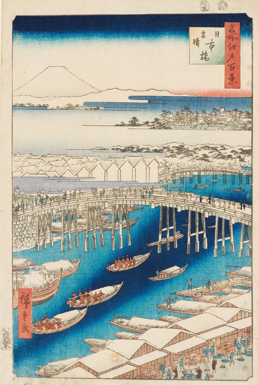 Aufklaren nach Schnee an der Nihonbashi-Brücke von Ando or Utagawa Hiroshige