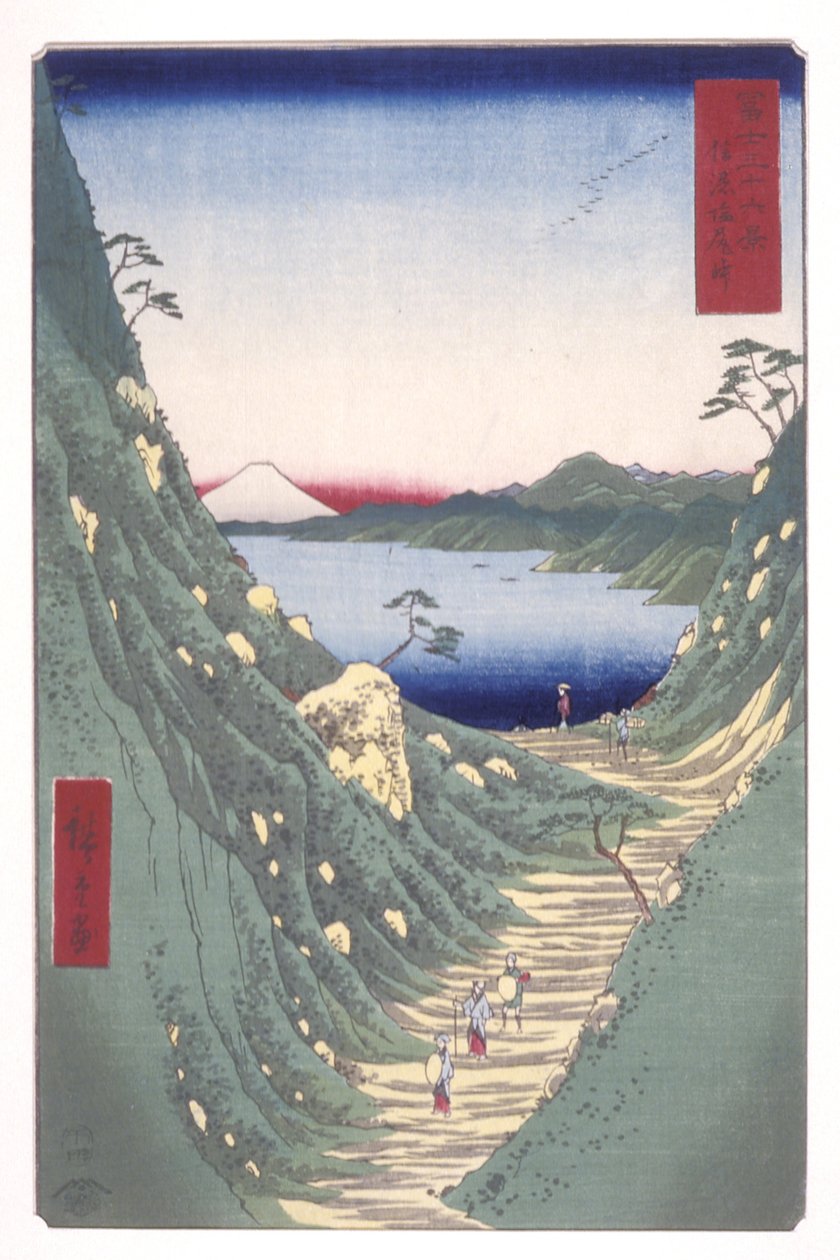Shiojiri-Pass in der Provinz Shinano (Shinano Shiojiritōge) von Ando or Utagawa Hiroshige