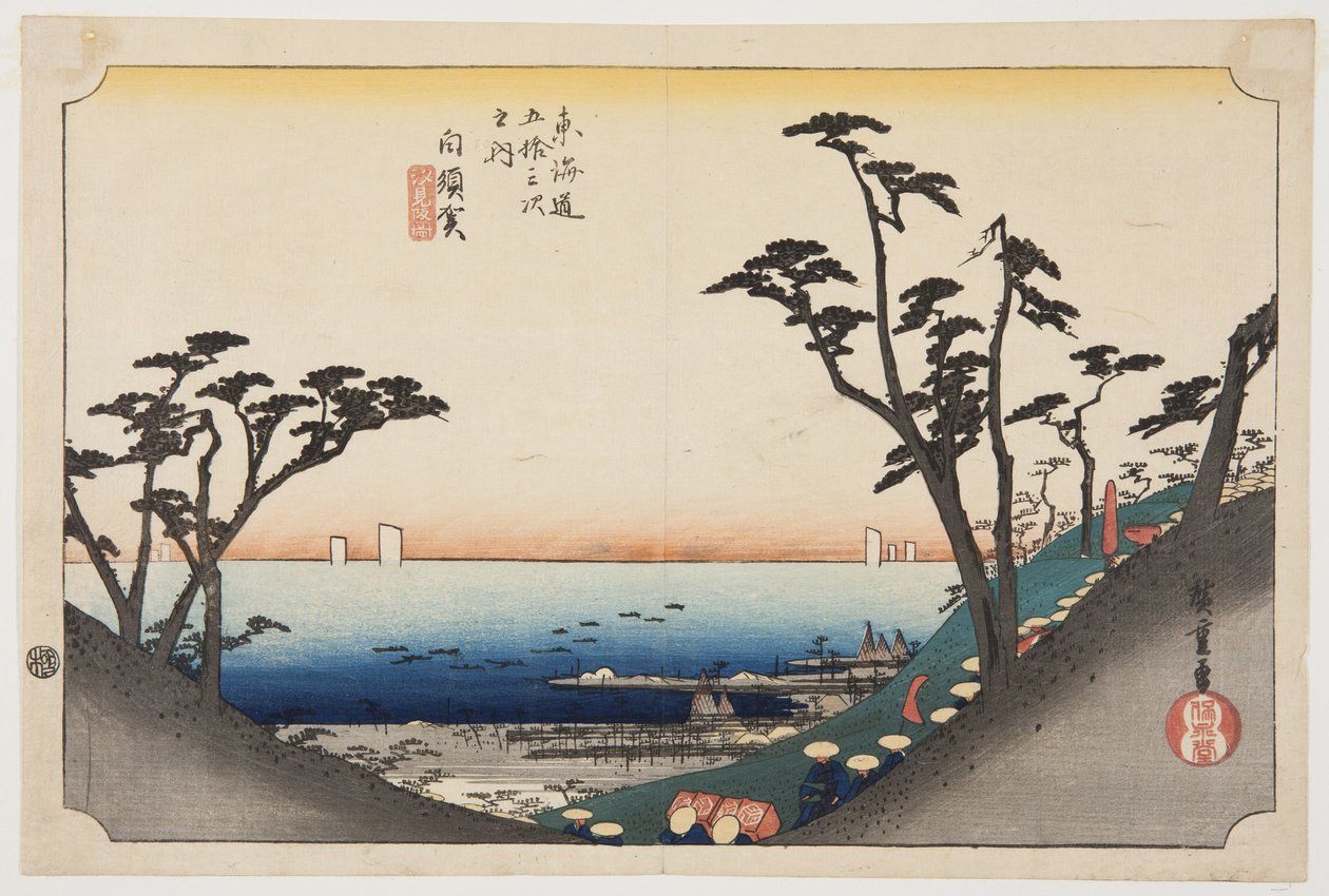 Shirasuka: Blick auf Shiomizaka (Shirasuka, Shiomizaka zu) von Ando or Utagawa Hiroshige