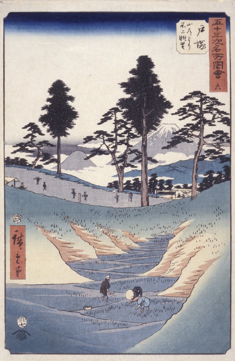 Station 6, Totsuka von Ando or Utagawa Hiroshige