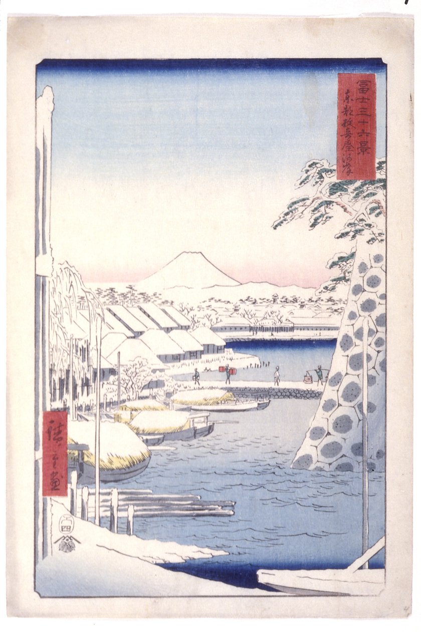 Sukiya-Flussufer in der östlichen Hauptstadt von Ando or Utagawa Hiroshige