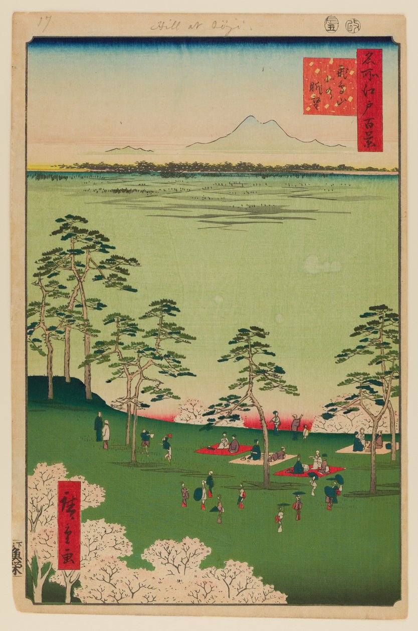 Blick nach Norden von Asukayama von Ando or Utagawa Hiroshige