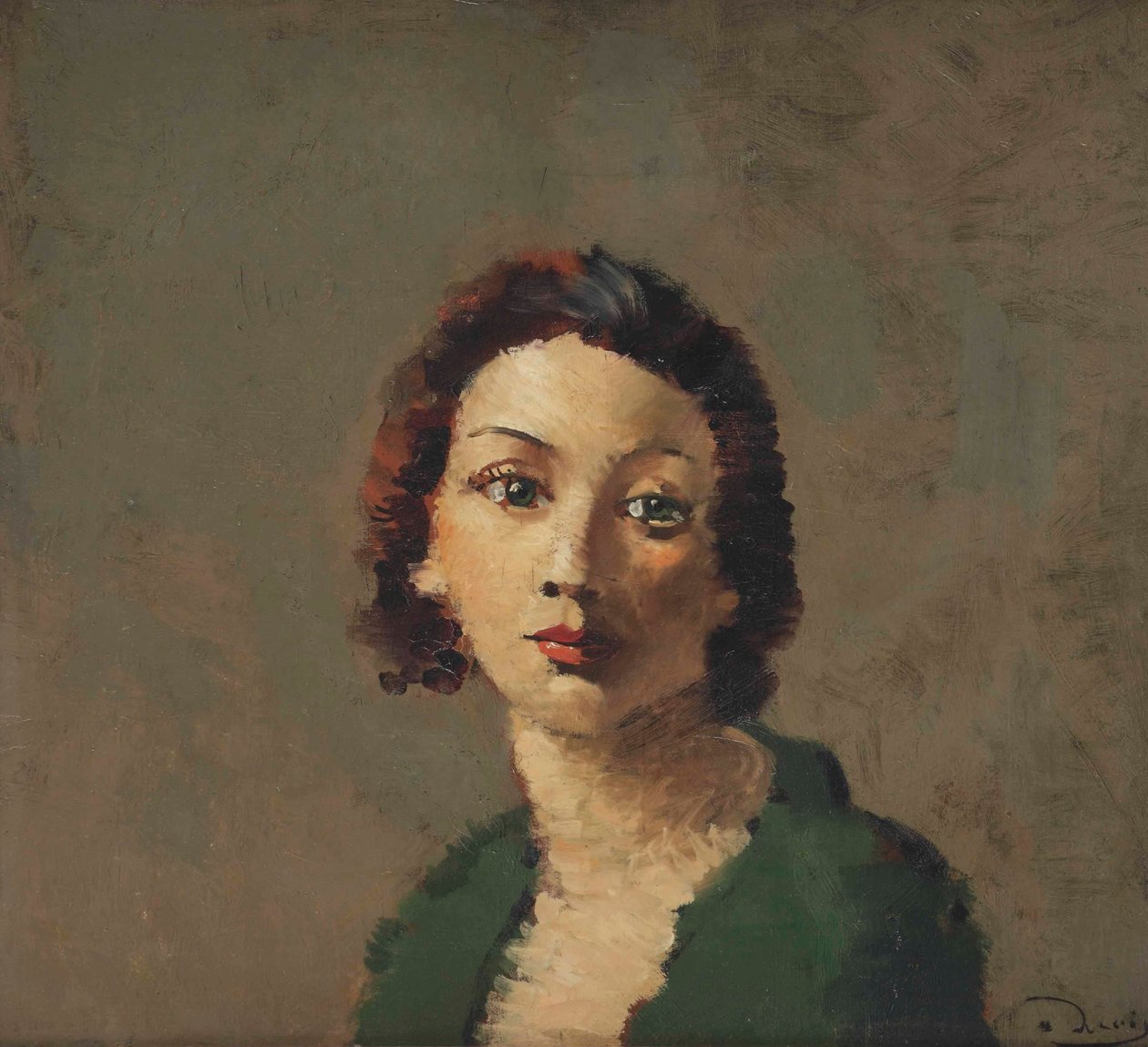 Die Rothaarige mit grünem Mieder von Andre Derain