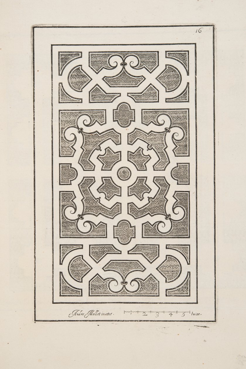 Entwurf für Parterre, aus Theatre des Plans et Jardinages, veröffentlicht 1652 von André Mollet