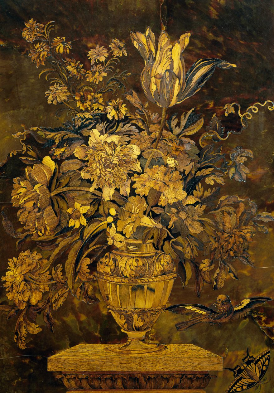 Intarsien auf Ebenholzschranktür von Andre-Charles Boulle von Andre Charles Boulle