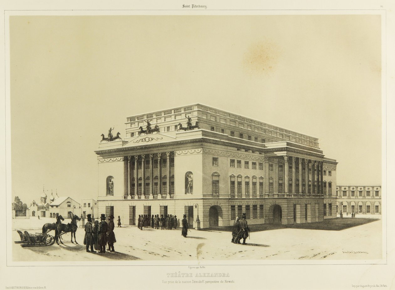 Das Alexandrinsky-Theater in Sankt Petersburg, um 1840 von Andre Durand