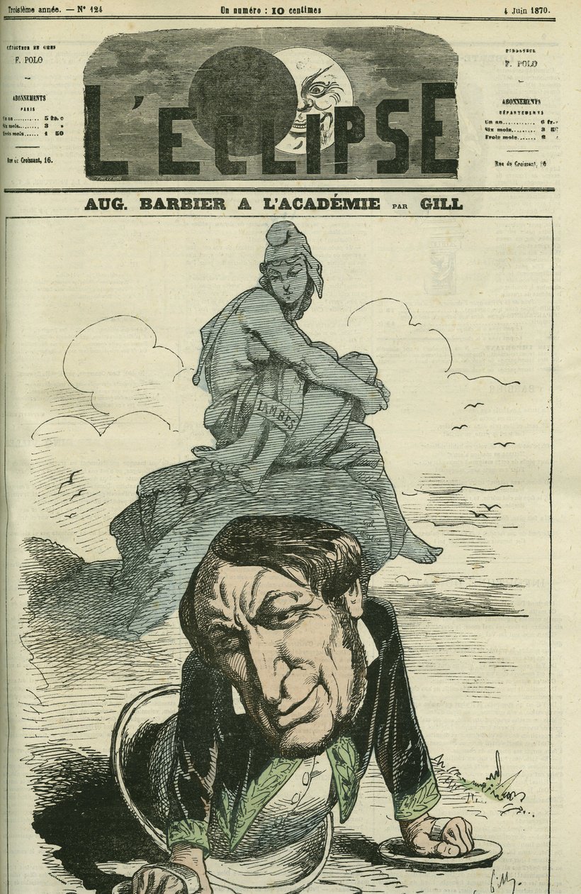 Auguste Barbier (1805-1882), französischer Dichter, 1869 in die Französische Akademie gewählt. Titelbild in „L