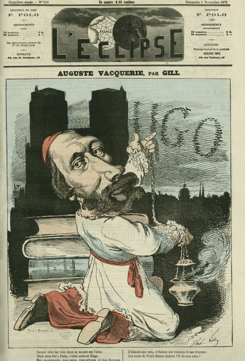 Auguste Vacquerie (1819-1895), französischer Dichter, Dramatiker und Journalist. Titelblatt in „L