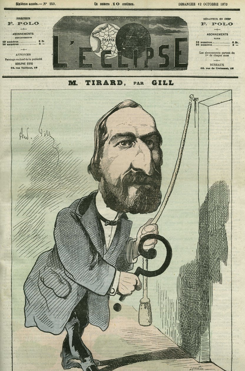 Karikatur von Pierre Tirard (1827-1893), französischer Politiker. Titelblatt in "L