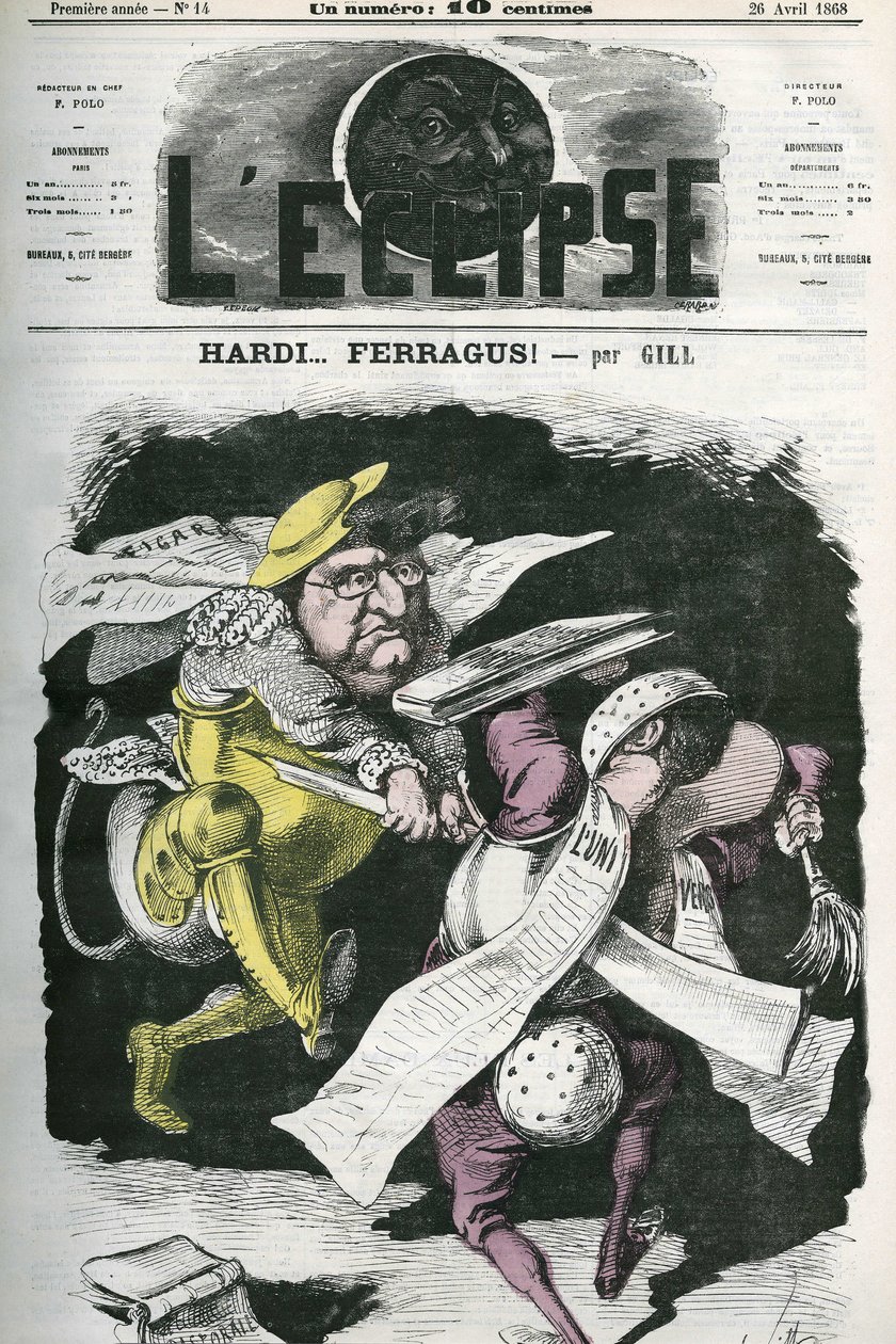 Hardi... Ferragus, Illustration des „Figaro“ zu „Das Universum“. Cover in „L