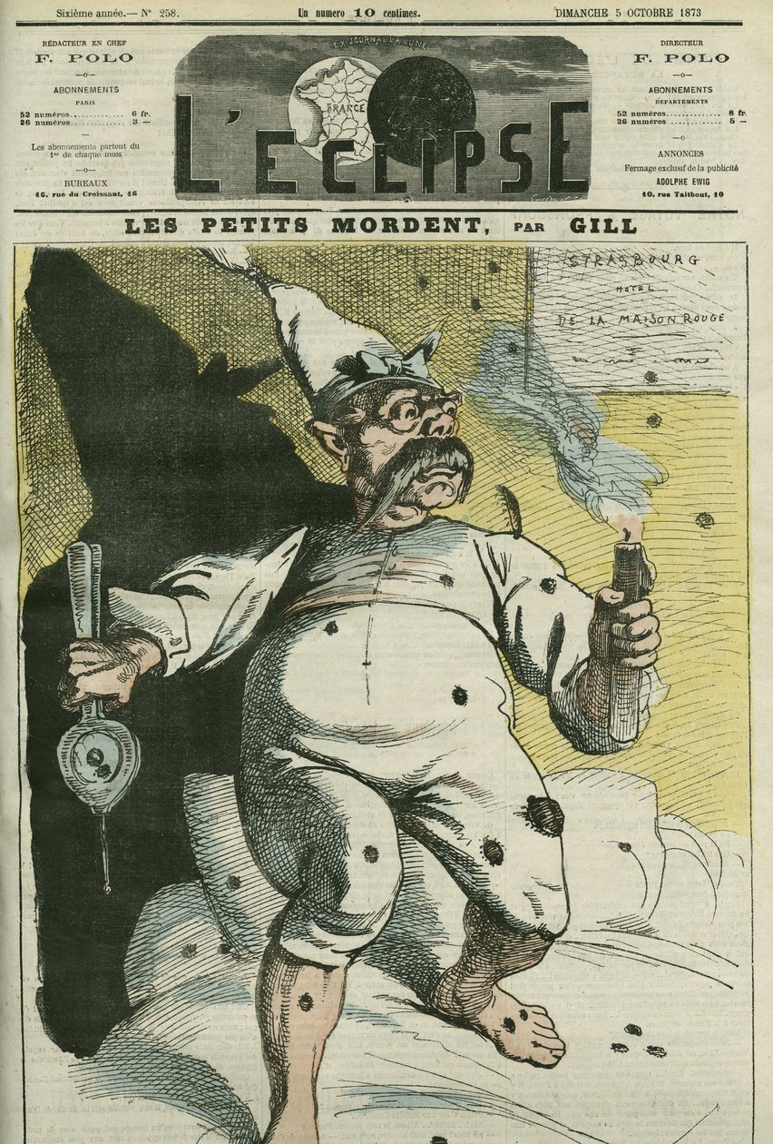 Die Kleinen beißen, Karikatur von Wilhelm I. (1797-1888), König von Preußen und Kaiser von Deutschland von Andre Gill