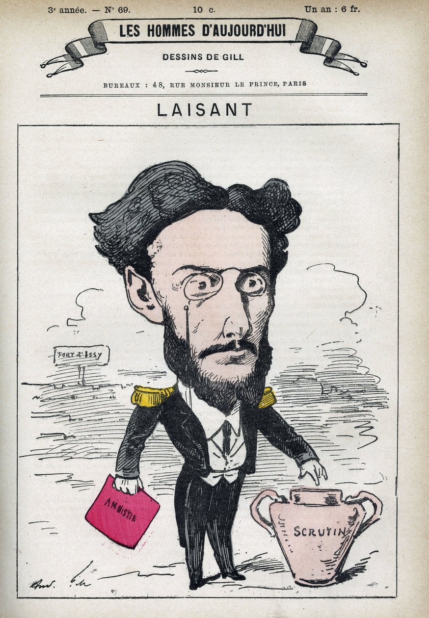 Porträt von Charles-Ange Laisant (1841-1893), französischer Wissenschaftler und Politiker. Karikatur von Gill, Paris von Andre Gill
