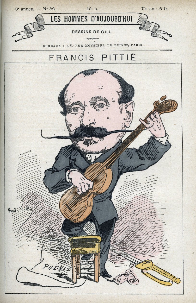 Porträt von Francis Pittie, französischer Dichter. Karikatur von Gill, Paris von Andre Gill
