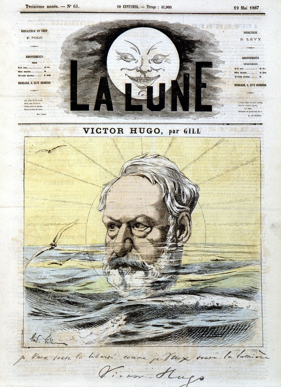 Victor Hugo - von Gill, in „La Lune“ vom 19.05.1867 von Andre Gill