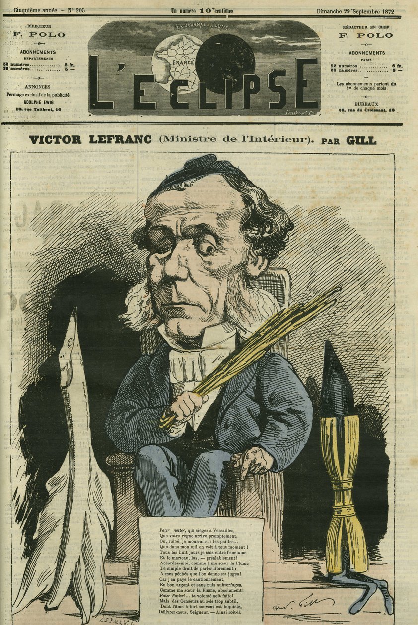 Victor Lefranc (1809-1883), französischer Politiker. Titelblatt in "L