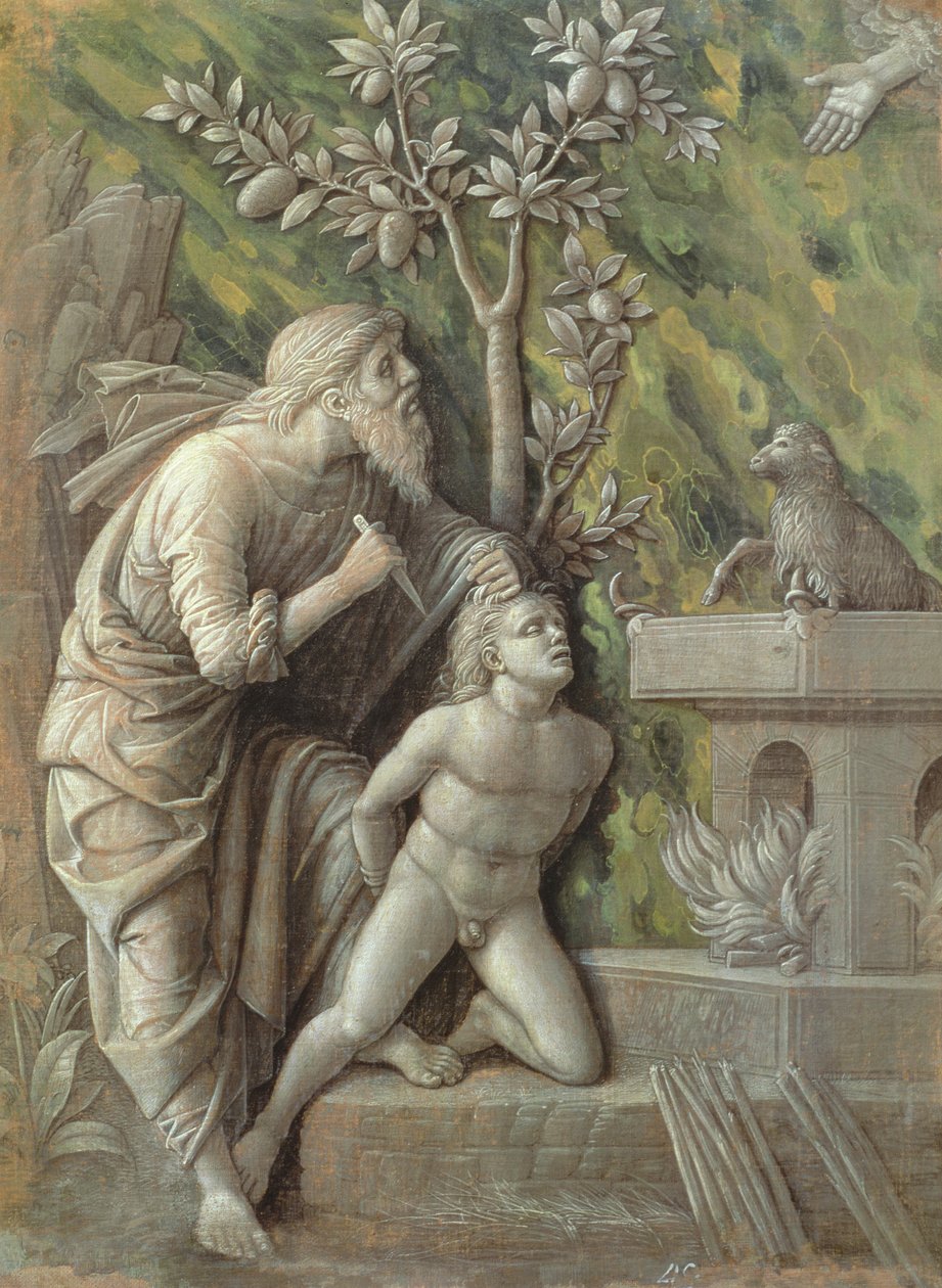 Abraham opfert Isaak, ca. 1490-95 von Andrea Mantegna