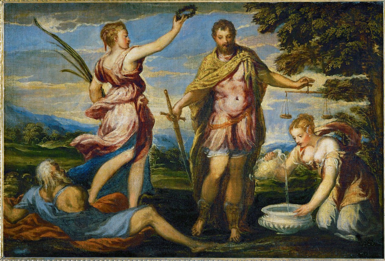 Scipio Africanus, römischer General und Staatsmann, eroberte Karthago 146 v. Chr. von Andrea (fl.1527/30-63) Schiavone