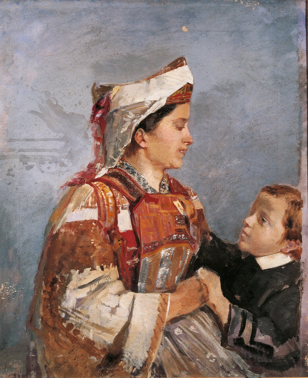 Frau in albanischer Tracht von Andrea Cefaly