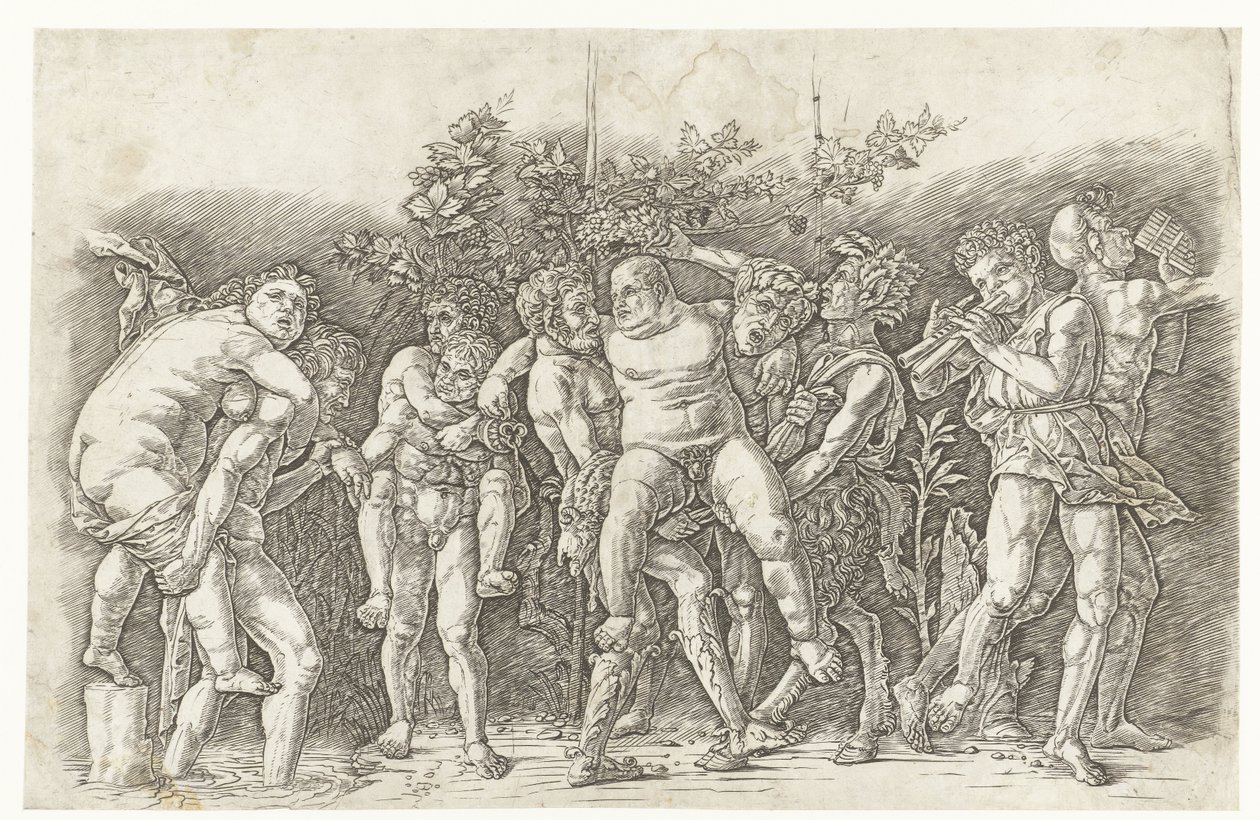 Bacchanal mit Silenus von Andrea Mantegna