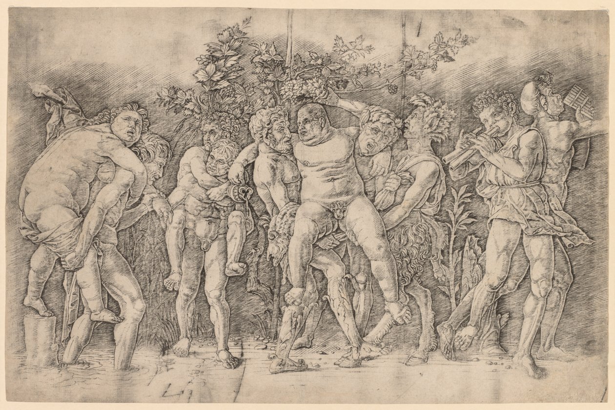 Bacchanal mit Silenus von Andrea Mantegna